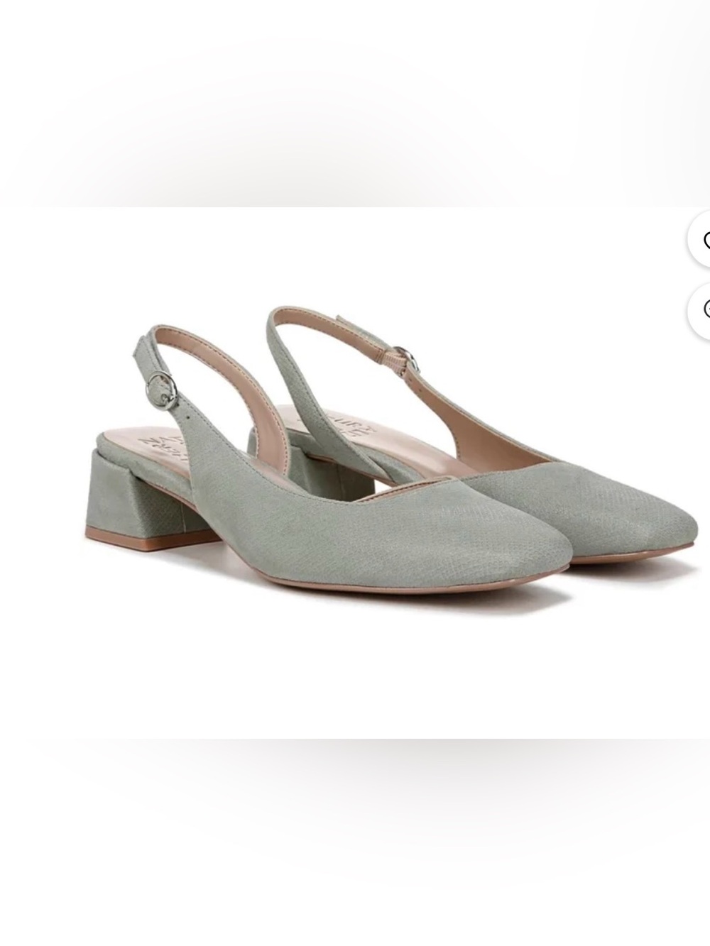 Naturalizer Women's Jayla Low Heel Slingback Pump Pistachio Green Suede 11M